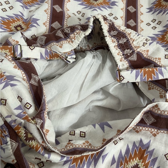 SONOMA Aztec Cami Midi Dress Size XL Linen Blend Adjustable Straps With Pockets - Picture 16 of 16